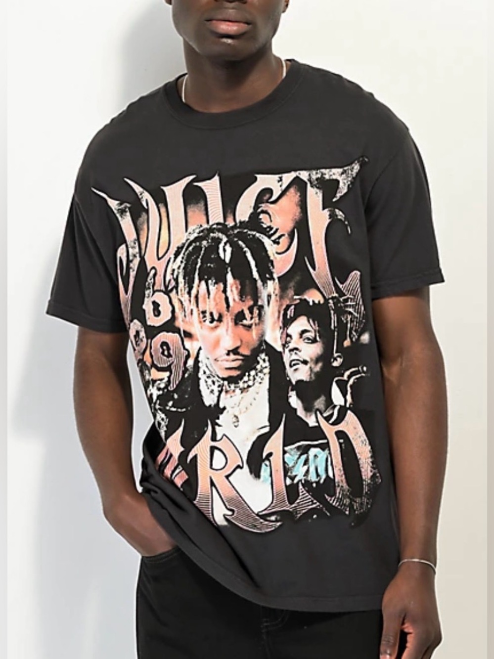 999 Club by Juice WRLD Fire Black Wash T Shirt Medium - Picture 9 of 9